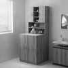 Washing Machine Cabinet with Door Bathroom Laundry Room Cupboard Unit