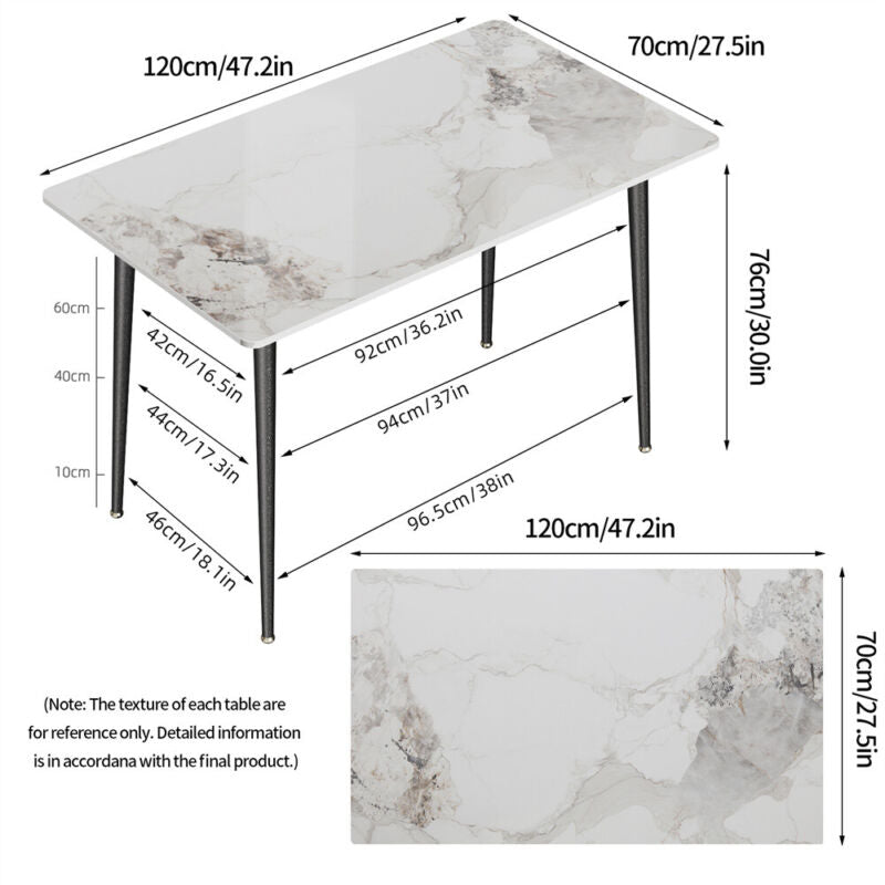 Mid-Century Marble Dining Table Kitchen Table HD Texture Layer Table Cafeteria