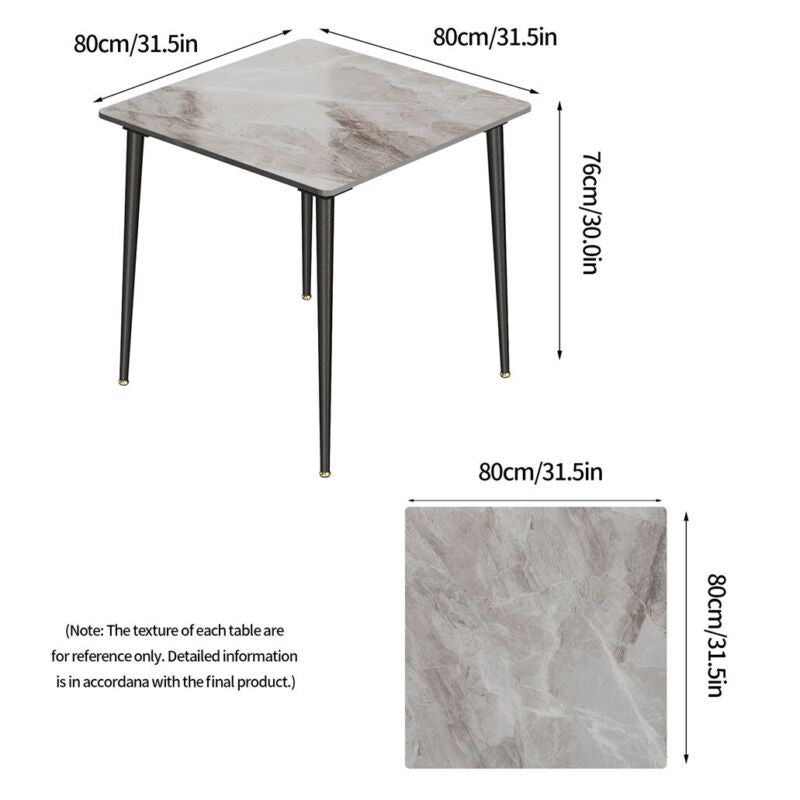 Large Modern Marble Dining Table Kitchen Dinner Desk 4-6 Person w/ Metal Legs