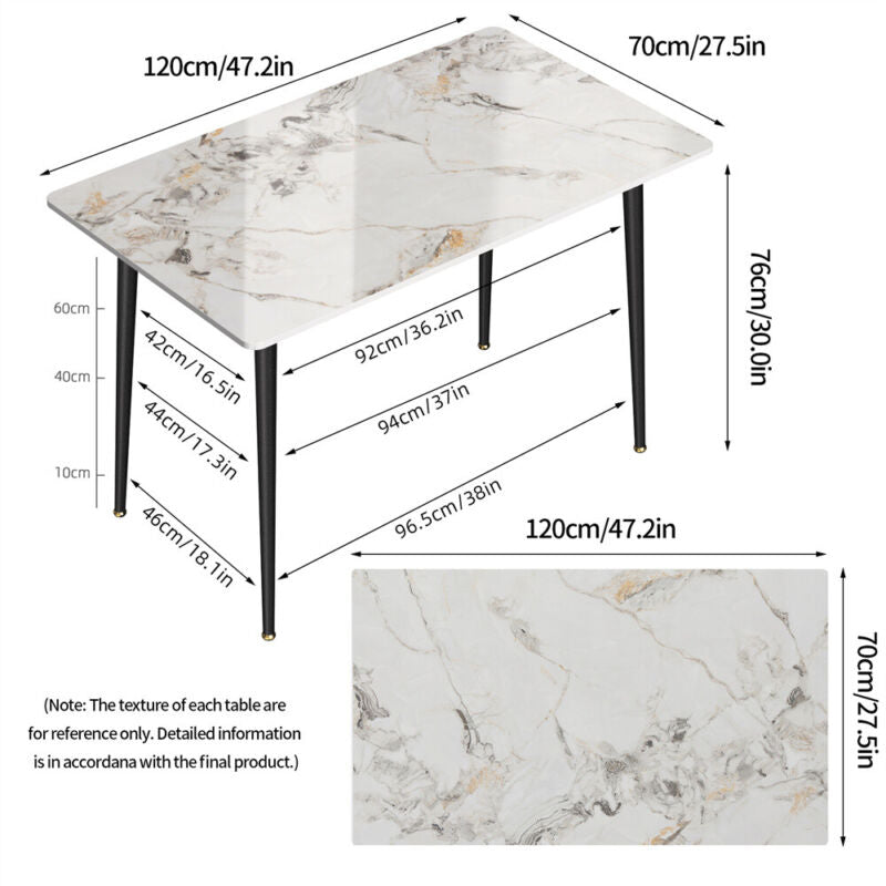 Mid-Century Marble Dining Table Kitchen Table HD Texture Layer Table Cafeteria