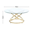 Modern Tempered Glass Coffee Table Side Table Living Room Furniture Chrome Leg