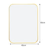 Rectangle Gold Glass Wall Mirror Metal Frame Vanity Makeup Shaving Bathroom Deco