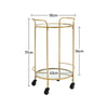 Industrial Drinks Trolley Glass & Metal Cart Vintage Serving Shelf Kitchen Table