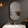 70*40cm Oval Arched Wall Mounted Mirror Bathroom Bedroom Makeup Dressing Mirror