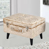 Storage Stool Trunk Pouffe Footstool Ottoman Bedroom Crushed Velvet Chest Chair