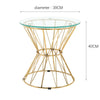 Round Coffee Table with Clear Tempered Glass Top Sofa Side End Table Home Office