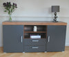 Large 2 Door 2 Drawer Sideboard Black White Grey Cupboard TV Cabinet Furniture