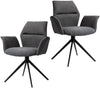 2PC Ergnomic Fabric Accent Dining Chairs Kitchen Living Room w/ Steel Leg
