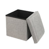 Folding Stool Seat Storage Space Box Chair Cube Footstool Pouf Bench 30x30cm