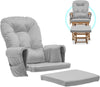 ONPNO Replacement Velvet Cushions 5PCS Set for Glider Rocking Chair and Stool