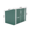 6FT 7FT GALVANIZED XL STEEL LOCKABLE SHED GARDEN BIKE BINS STORAGE GARBAGE HOUSE