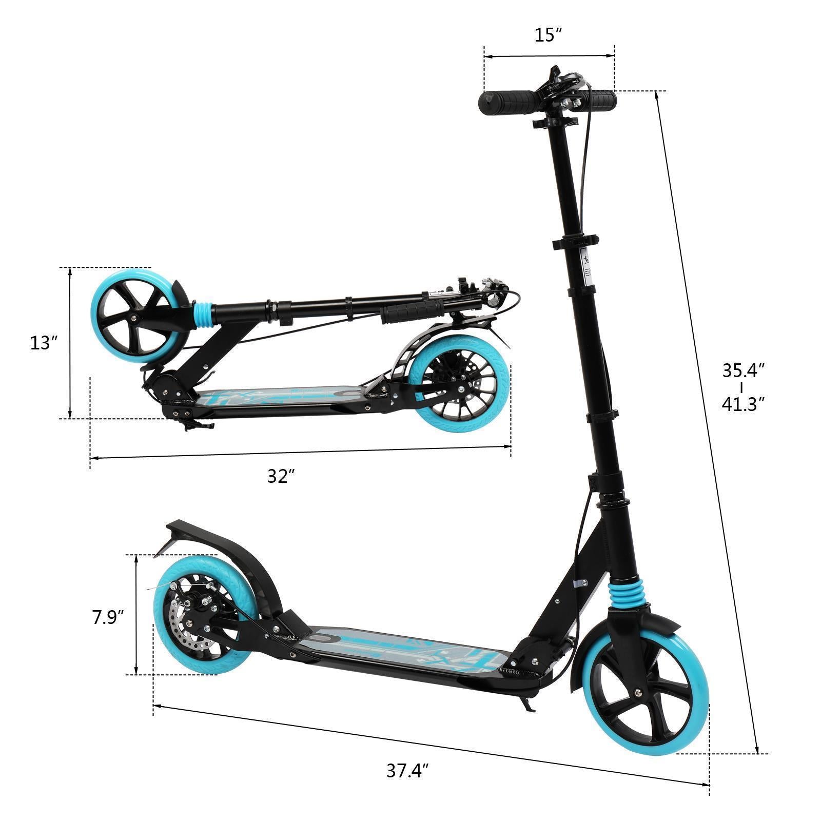High Quality Large Teens Adult Push Scooter Kick Street Ride Scooter Dual Brake