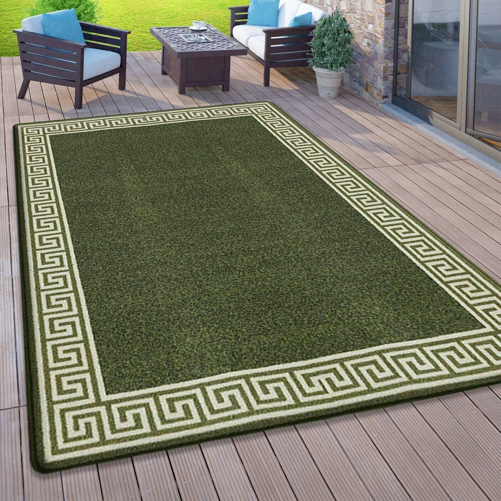 Non Slip Extra Large Outdoor Rugs Garden Patio Carpet Washable Back Door Mats