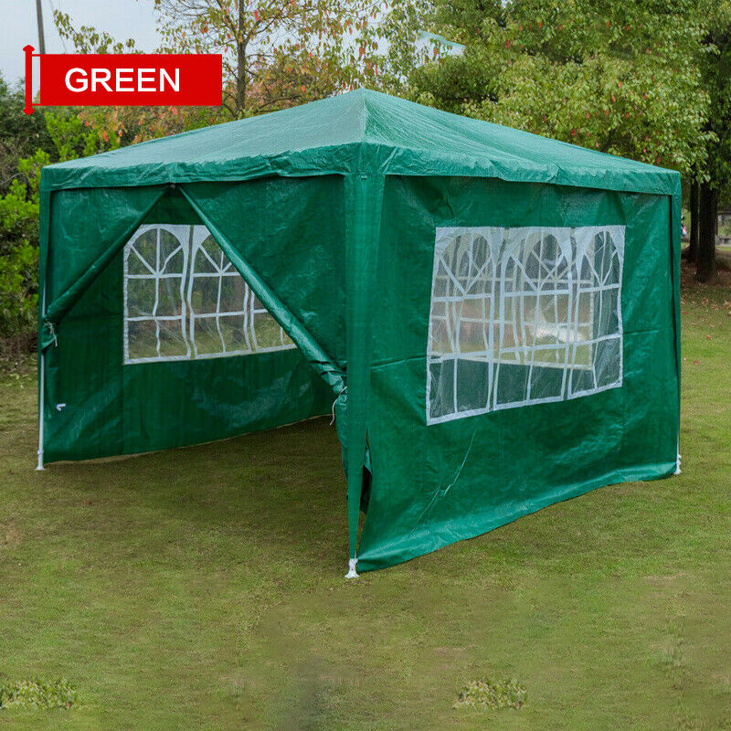 3x3m Party Tent Marquee Gazebo Garden Patio Wedding Canopy Waterproof Heavy Duty