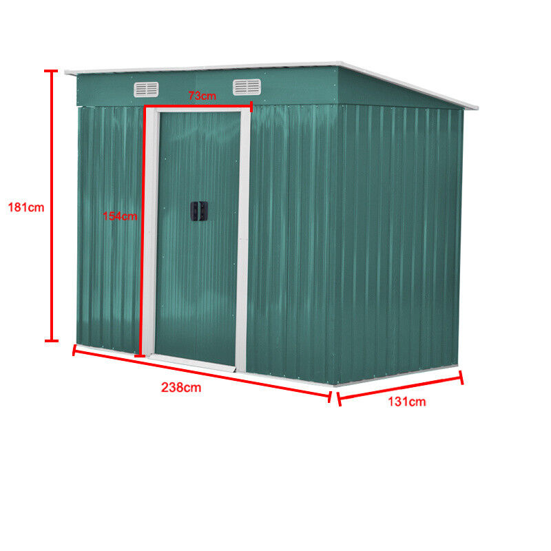 Galvanized Garden Shed Metal Apex/Flat Roof Outdoor Storage With Free Foundation