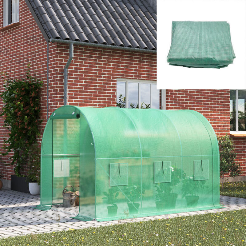 2M H Walk-in Greenhouse Garden Polytunnel Grow Tunnel Flower Vegetable Allotment