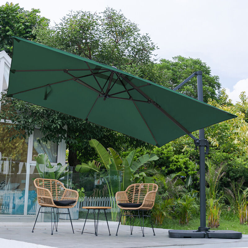 XL 3x3m Square Banana Parasol Outdoor Garden Patio Cantilever Hanging Umbrella