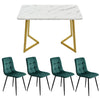Modern Dining Table and 4 Chairs Set with Metal legs Dining Room Kitchen NS