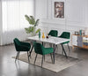 Set of 2/4 Dining Chairs Velvet Padded Seat Metal Legs High Back Chairs Kitchen