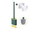Silicone Toilet Brush With Holder Soft TPR Bathroom Set Cleaning Brush Full Set