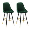 Pair of Velvet Padded Breakfast Bar Stools Counter Pub Bar High Chair Barstool