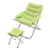 Folding Leisure Lazy Lounger with Footstool Set Outdoor Garden Padded Seat Chair