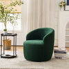 Fabric Swivel Accent Armchair Black Powder Coating 360° Swivel Barrel Chair QW
