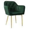 1x Velvet Upholstered Dining Chairs Kitchen Tub Armchair Seat Metal Gold Legs UK