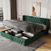 Upholstered Bed Velvet Ottoman Storage Lift Bed Frame Double King Size Bed Frame