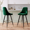 2pcs Upholstered Bar Stools High Seat Kitchen Breakfast Dining Counter Chairs