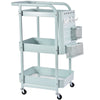 3 Tier Kitchen Trolley Cart Handle Slim Rolling Wheel Storage Basket Rack Salo