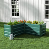 17" Tall L-Shaped Large Galvanized Metal Raised Garden Bed Plant Flower Grow Box