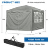 Pop-up Gazebo 3x3M 2x2M Heavy Duty Canopy Garden Party Tent Waterproof w/Sides