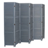 WOODEN SLAT ROOM DIVIDER HOME PRIVACY SCREEN PARTITION WHITE GREY 3/4/6 PANELS