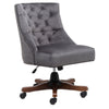 Retro Computer Desk Chair Velvet/Linen Lift Swivel Chair Home Office Button Back