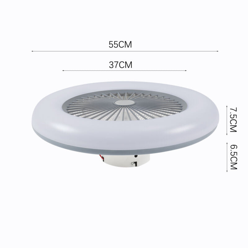 Modern LED Ceiling Fan Light Adjustable Wind Speed Remote Control Dimmable Lamps