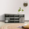 Wooden Shoe Bench with Cushion Shoes Storage Bench Padded Seat Shelves Drawers