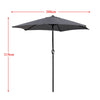 2/2.5/2.7/3M Patio Parasol Sunshade Garden Umbrella Outdoor Canopy Tilt Crank