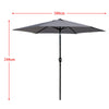 2/2.5/2.7/3M Patio Parasol Sunshade Garden Umbrella Outdoor Canopy Tilt Crank
