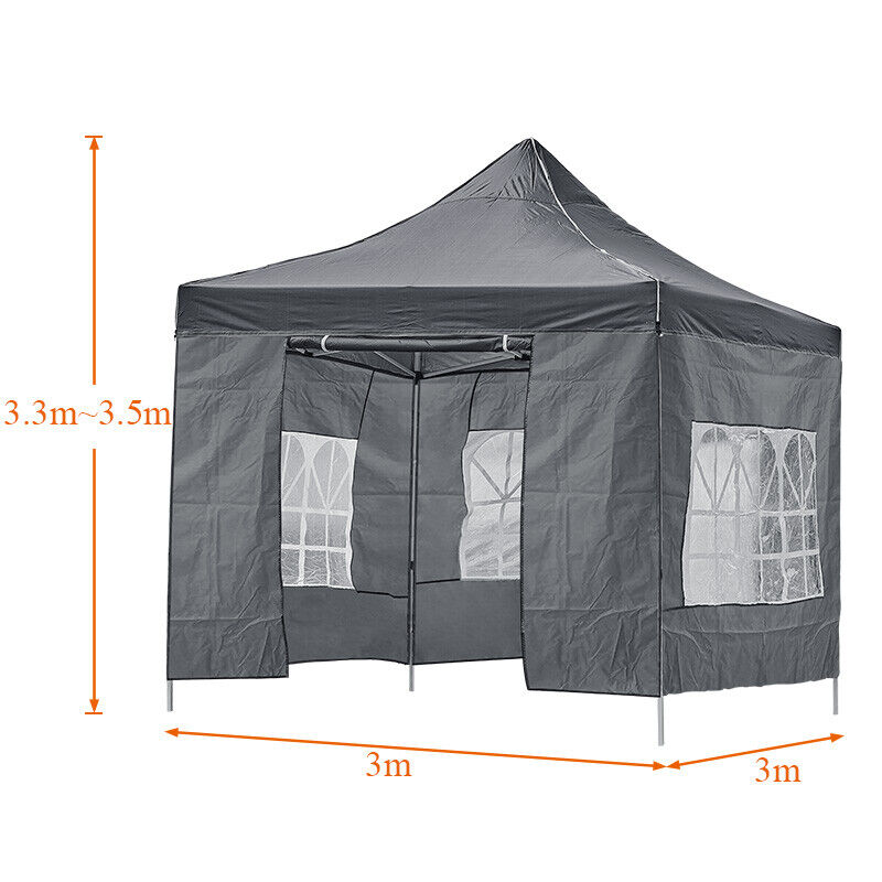 2x2/3x3m Pop-up Gazebo 420D Oxford Marquee Canopy Outdoor Patio Party Tent HQ