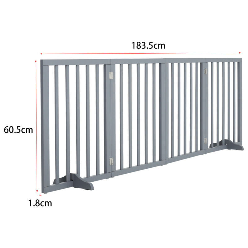 Foldable Dog Gate 3/4Panel Pet PlayPen Fence Safety Barrier Room Divider w/ Feet