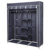 Mondeer Grey/Black Canvas Wardrobe Storage Organiser Hanging Rail Fabric