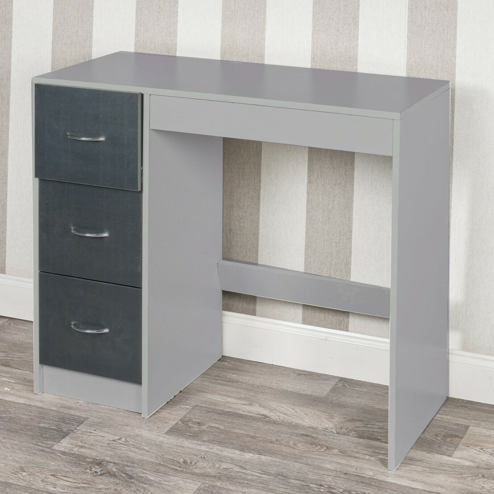 3 Drawer Wooden Bedroom Dressing Computer Work Table Desk Jewellery Office Unit