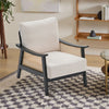 Stylish Modern Rattan Armchair Living Room Accent Chair Wooden Frame Single Sofa