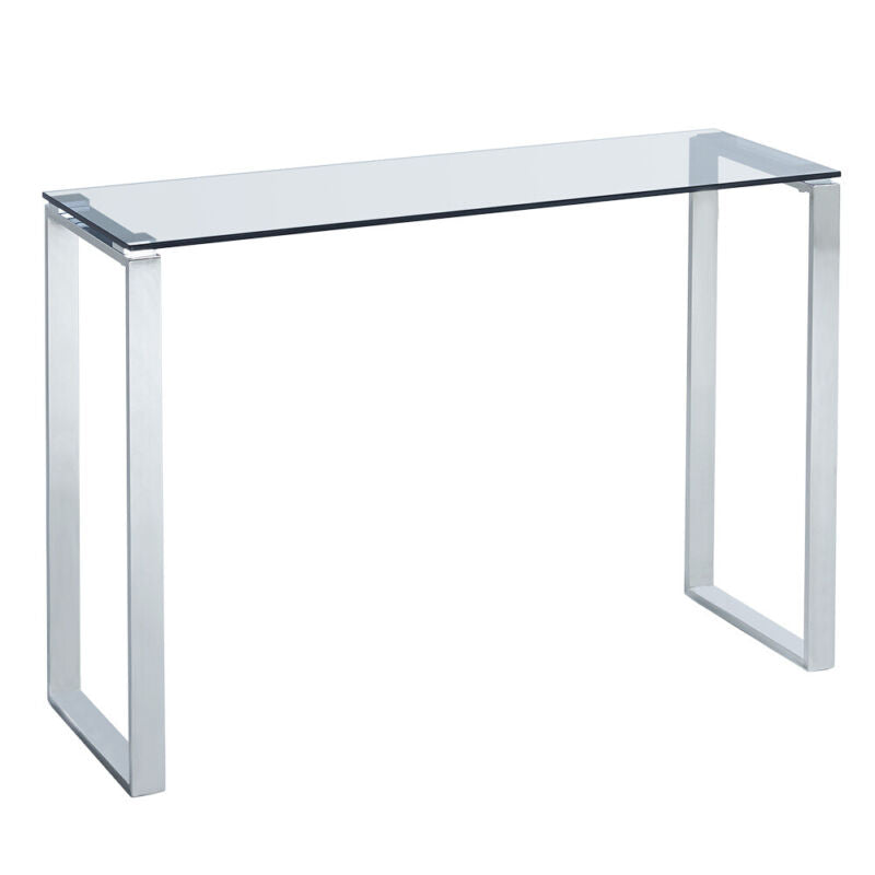 Slim Console Table Side Narrow Desk Kitchen Hallway Stand Rectangular Glass Unit