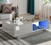 Wooden LED Coffee Table With Storage High Gloss Drawers Living Room + RGB Lights