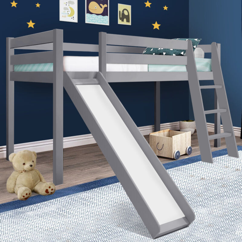 High Sleeper Bed Cabin Loft Bed Solid Wood Pine Frame Childrens Kids Single 3FT