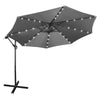 Mondeer 3M Garden Banana Parasol Cantilever Parasol Crank Handle with Solar LED