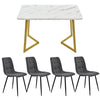 Modern Dining Table and 4 Chairs Set with Metal legs Dining Room Kitchen NS