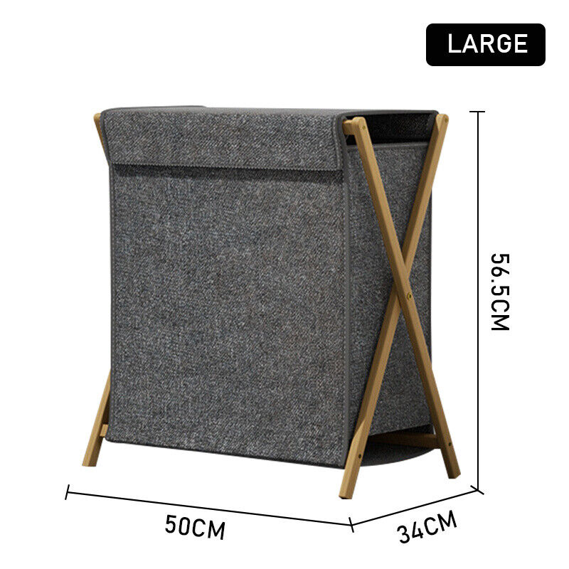 Laundry Basket Lid Foldable Collapsible Dirty Washing Clothes Hamper Storage Bin